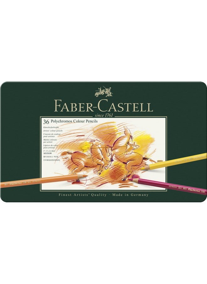FABER-CASTELL - Polychromos Colour Pencil Tin Of 36 (110036) - Image 1