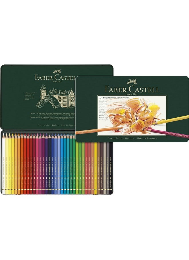 FABER-CASTELL - Polychromos Colour Pencil Tin Of 36 (110036) - Image 1