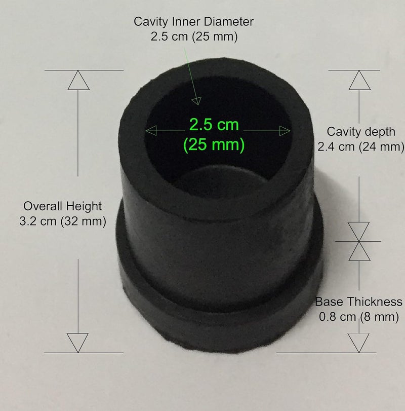 Susan Rubbers 1 Inch (25 mm) Round Rubber Bush or Cap for Furniture - Black - #1RB035 - Pack of 35 - Image 3