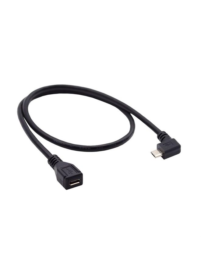 CY Micro USB 2.0 Male to Micro USB 2.0 Female Extension Cable Left & Right 90 Degree Angled Full Pin Connected 0.5M