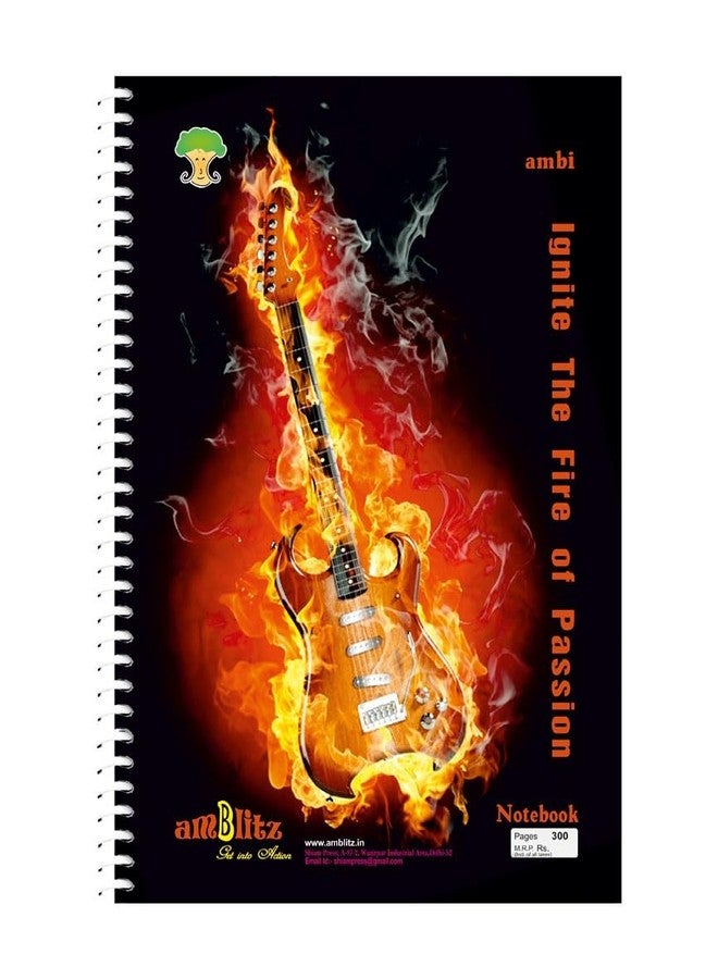 amblitz Unruled Spiral Notebook | 300 Pages | A4 Size | 21 X 29.7 CM | 70 GSM THICK Paper | Long Notebook Unruled | Motivational Quotes on Attractive Cover | - Image 1