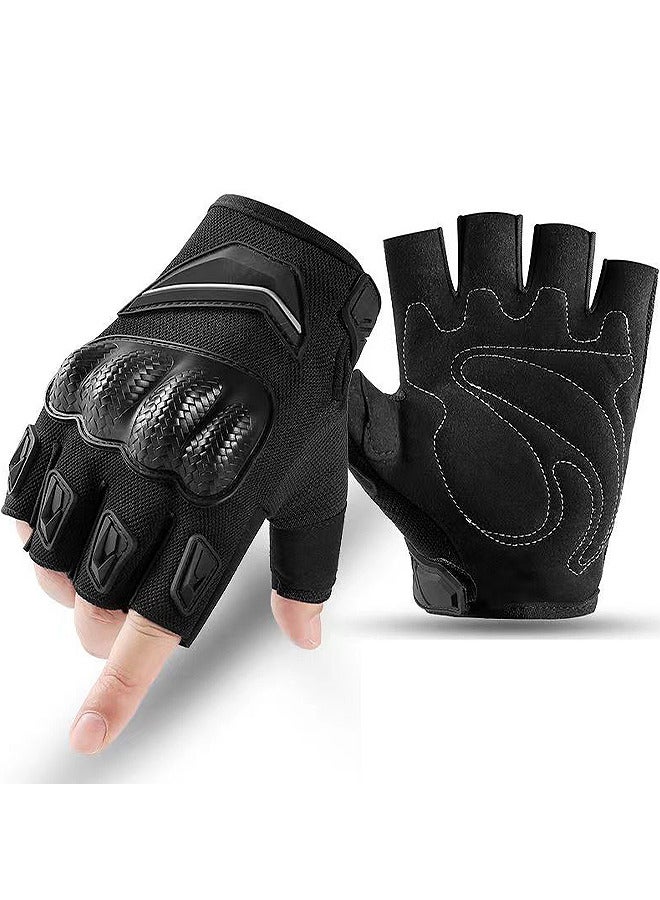 قفازات الدراجة بدون أصابع ، قفازات نصف إصبع ، قفازات دراجة نارية بدون أصابع ، قفازات بدون أصابع لقفازات الدراجات النارية ، حماية اليد نصف إصبع في الهواء الطلق لركوب الدراجات النارية - Image 2
