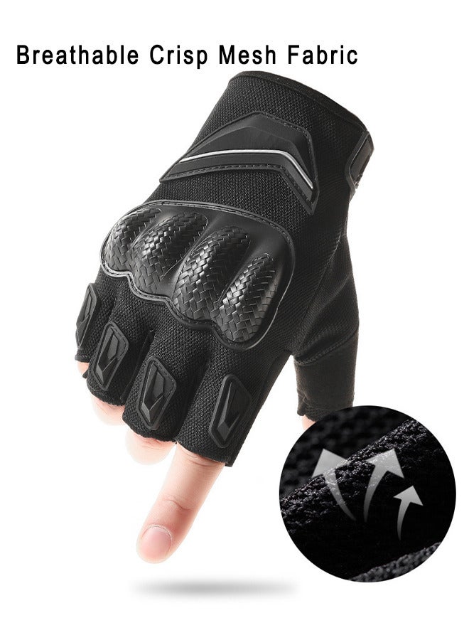 قفازات الدراجة بدون أصابع ، قفازات نصف إصبع ، قفازات دراجة نارية بدون أصابع ، قفازات بدون أصابع لقفازات الدراجات النارية ، حماية اليد نصف إصبع في الهواء الطلق لركوب الدراجات النارية - Image 4