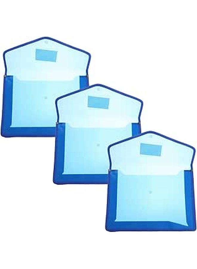 A4 Waterproof Document Folder with Button Closure 3 Pack Thick File Pockets - Image 1