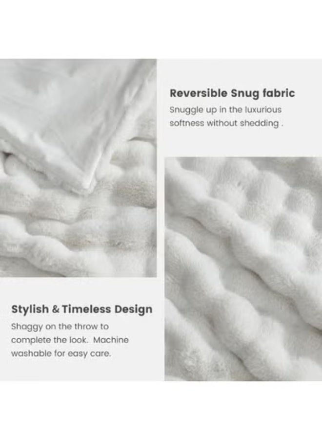 Bukela Cozy Bliss Faux Fur Throw Blanket for Couch, Fuzzy Soft Plush Thick Bubble Blanket for Sofa Bedroom Living Room,70*100cm - Image 3