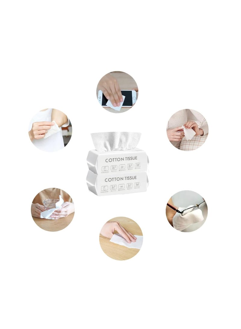 MOMENT منشفة وجه MOMENT القابلة للاستخدام مرة واحدة، قماش ناعم لتنظيف الوجه، مناديل قطنية مبللة وجافة، منشفة مزيل مكياج للعناية بالبشرة 100PCS/200 * 200MM - Image 4