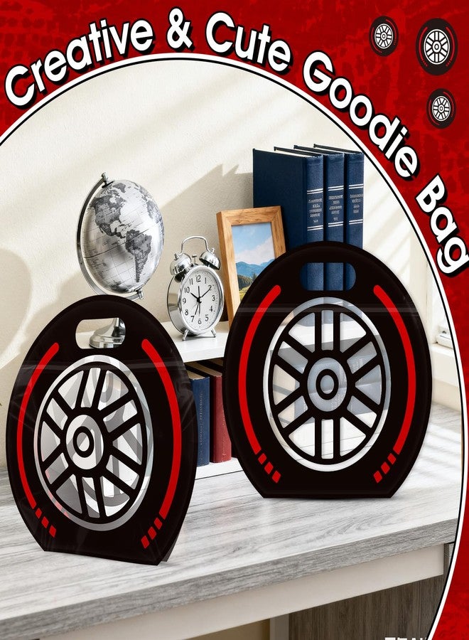 AKAIXI 24pcs Race Car Wheels Snack Bags with Handles Reusable Sealed Stand-Up Goodie Bags, Racing Themed Gift Bags Candy Bags for Birthday Parties, Bulk Party Favor Bags Treat Bags for Sports Racing Events - Image 4
