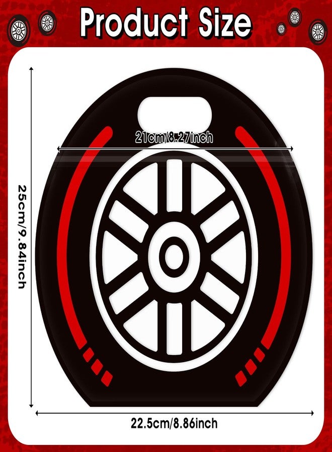 AKAIXI 24pcs Race Car Wheels Snack Bags with Handles Reusable Sealed Stand-Up Goodie Bags, Racing Themed Gift Bags Candy Bags for Birthday Parties, Bulk Party Favor Bags Treat Bags for Sports Racing Events - Image 2