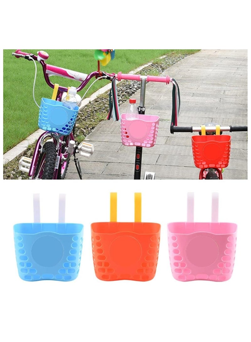 Excefore Bike Basket, 1 Pack Kids Bike Basket fo Girls & Boys Bike, Kid's Bicycle Front Handlebar Plastic Basket, Kids Bicycle Accessories(Pink) - Image 4