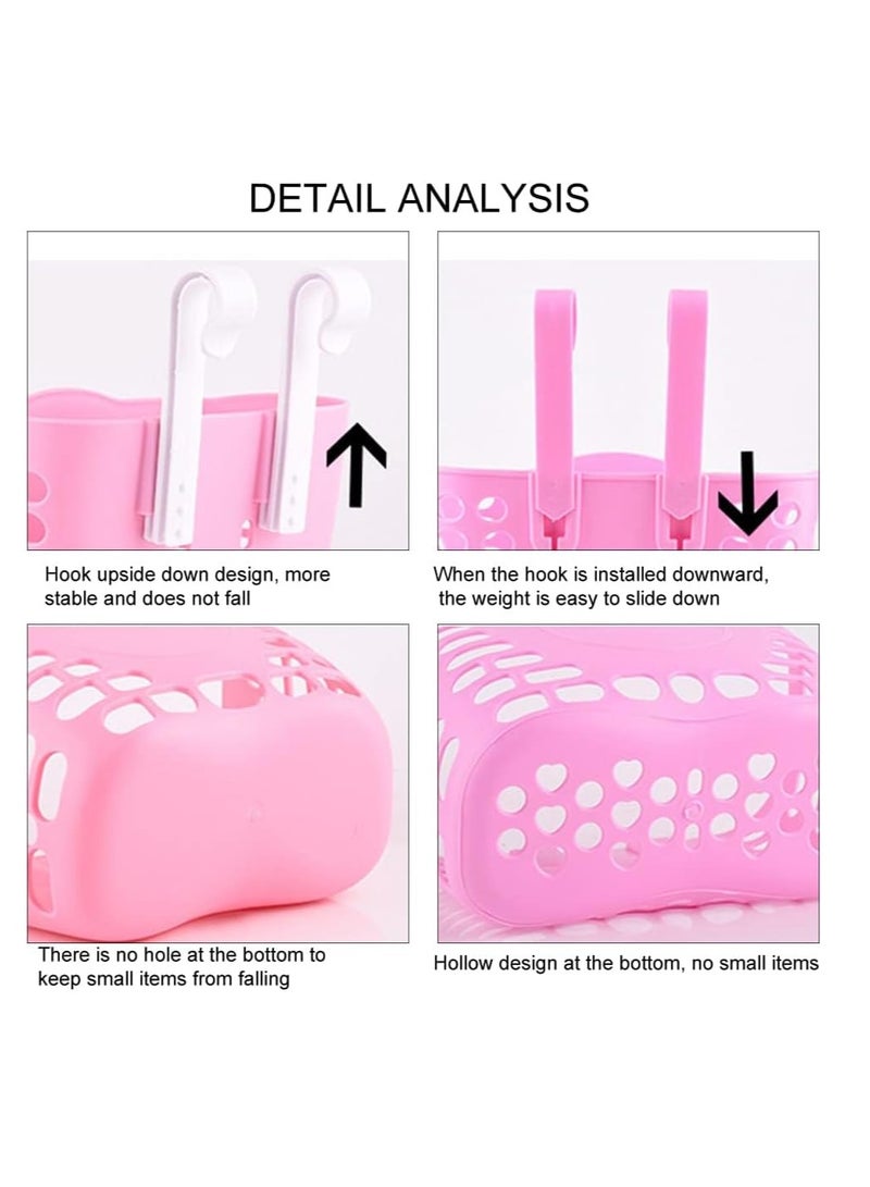 Excefore Bike Basket, 1 Pack Kids Bike Basket fo Girls & Boys Bike, Kid's Bicycle Front Handlebar Plastic Basket, Kids Bicycle Accessories(Pink) - Image 2