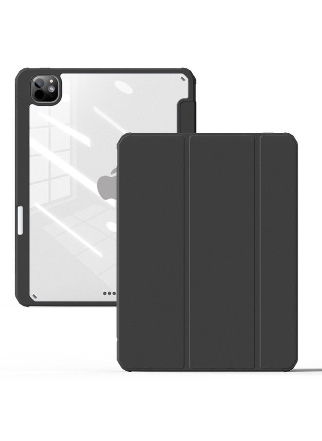 Suitable For Ipadpro11 Inch Protective Cover Mini7 With Pen Slot Flat Air6 Acrylic 10 Generation Hard Bottom Soft Edge Case-Color:Black [Aurora 1]]-Applicable Model:Pro7-13 Inch (M4) [2024]]  - Image 1