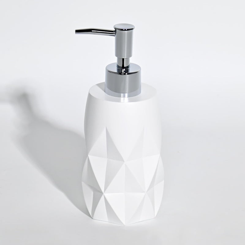 PLIO Luxury Polyresin Liquid Soap Dispenser | Multipurpose Handwash Dispenser for Bathroom & Kitchen | Modern Bathroom Accessory(White) 9