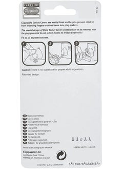 Clippasafe Child/Baby Safety Uk Style Premium 3 Pin Plug Socket Plug Covers  6 Pcs/Pack White  - Image 2