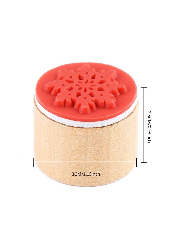 Decora 6 Pieces Snowflake Floral Wooden Rubber Stamps For Card Making Scrapbooking And Crafts - Image 2