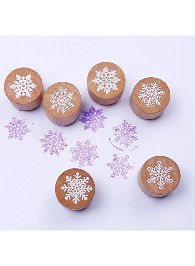 Decora 6 Pieces Snowflake Floral Wooden Rubber Stamps For Card Making Scrapbooking And Crafts - Image 5