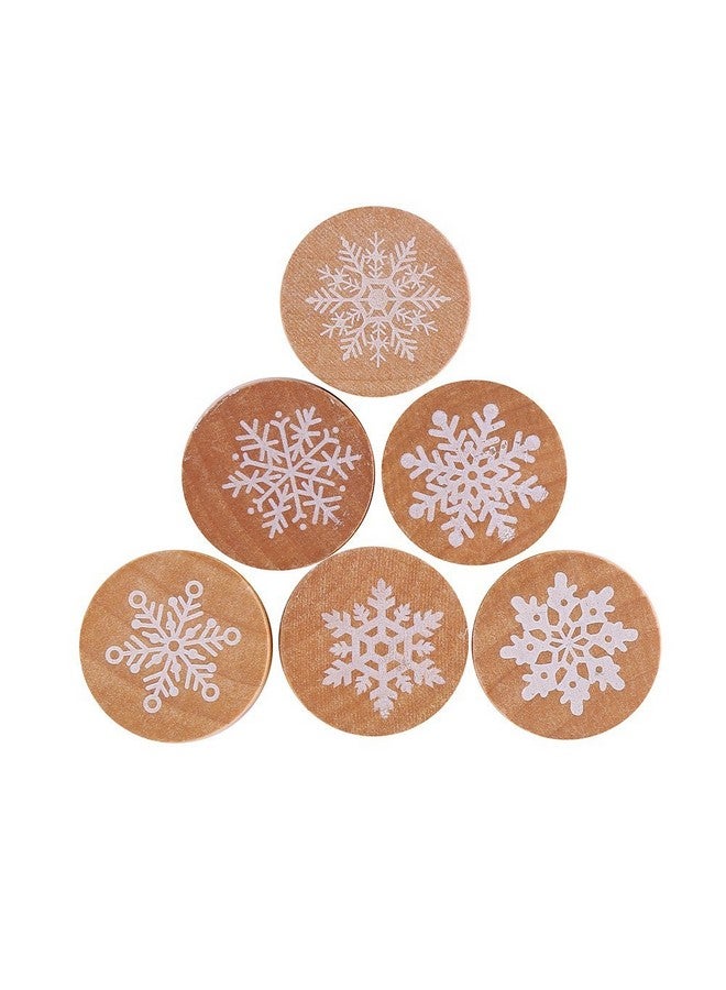 Decora 6 Pieces Snowflake Floral Wooden Rubber Stamps For Card Making Scrapbooking And Crafts - Image 4