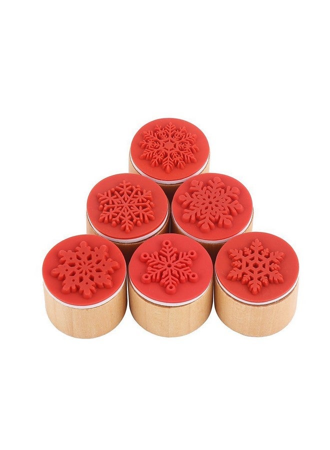 Decora 6 Pieces Snowflake Floral Wooden Rubber Stamps For Card Making Scrapbooking And Crafts - Image 3