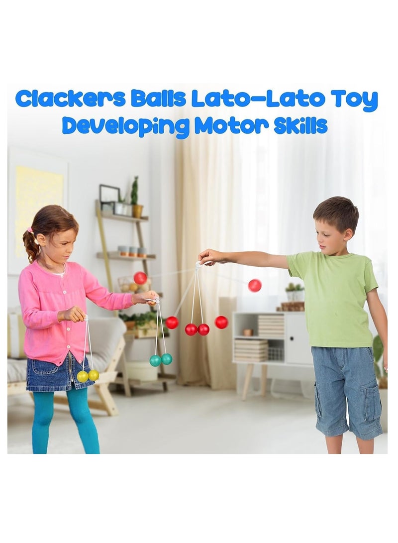 توي لاند مجموعة ألعاب كرات النقر من 12 قطعة - كرة تمرين لليد والمعصم، كرات ملونة تصدر ضوضاء على خيط - هدية ممتعة للحفلات أو للأطفال - Image 5