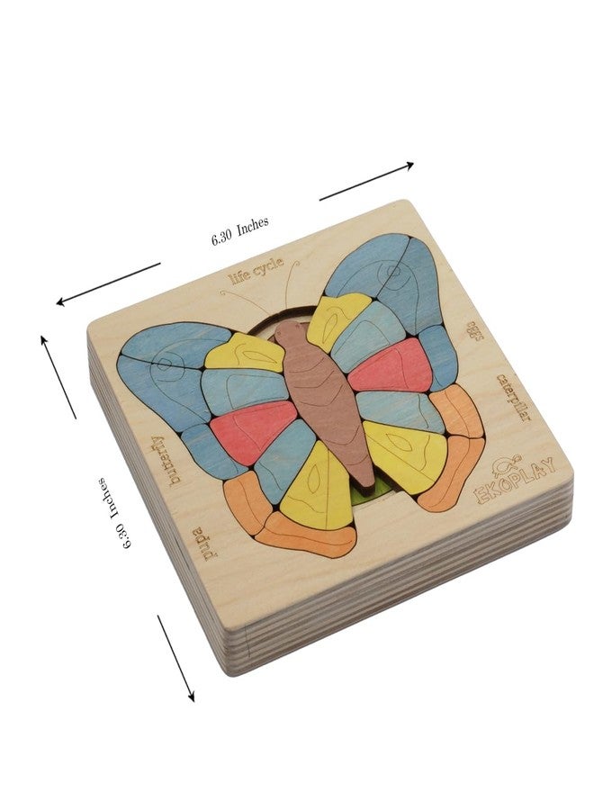 EKOPLAY Life Cycle of A Butterfly | 31 Piece Wooden Multilayered Jigsaw Puzzles for Kids | Educational Toy and Gift for Boys & Girls 3 Years and Above - Image 2