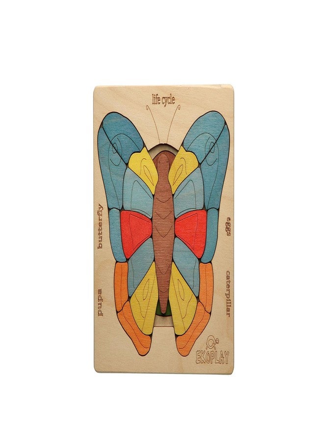 EKOPLAY Life Cycle of A Butterfly | 31 Piece Wooden Multilayered Jigsaw Puzzles for Kids | Educational Toy and Gift for Boys & Girls 3 Years and Above - Image 1