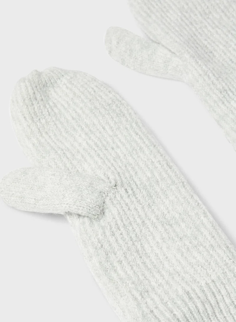 PIECES Ribbed Knit Mittens