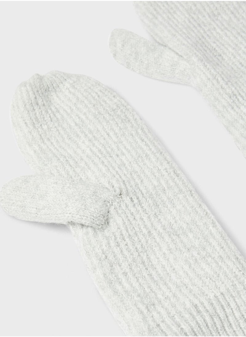 PIECES Ribbed Knit Mittens  - Image 3