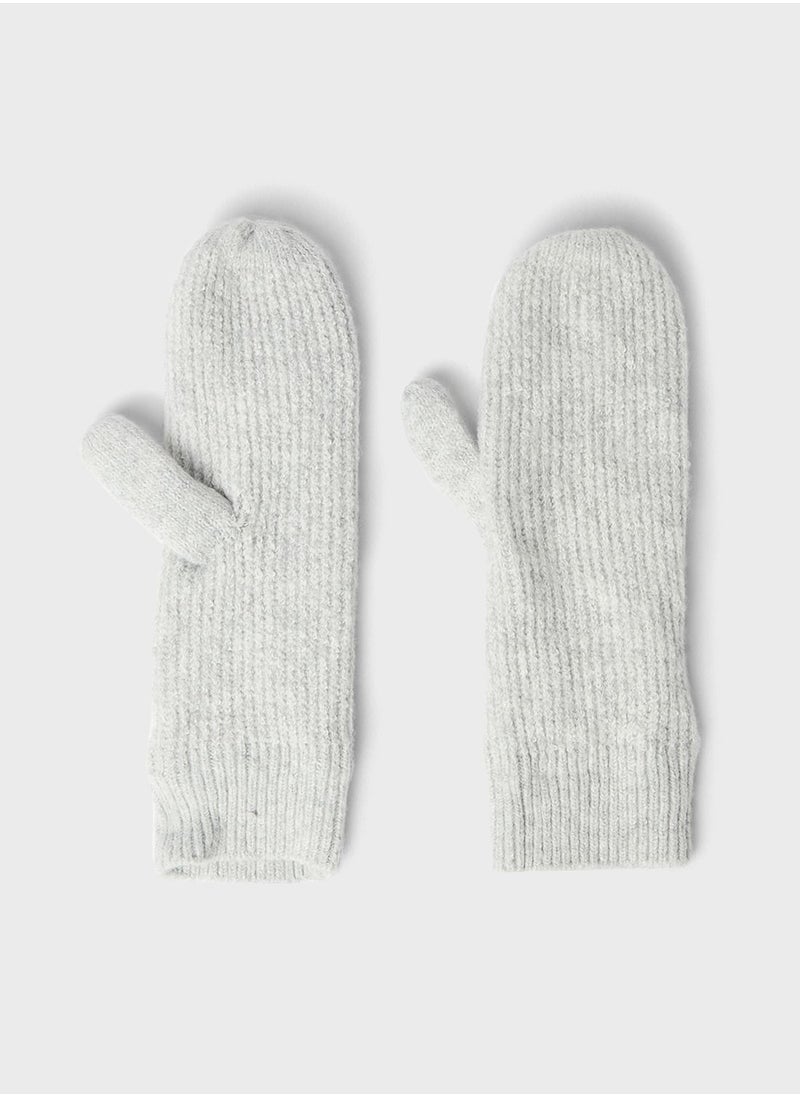 PIECES Ribbed Knit Mittens  - Image 2