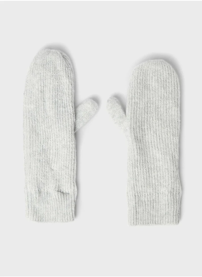 PIECES Ribbed Knit Mittens