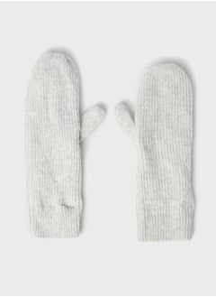 PIECES Ribbed Knit Mittens  - Image 1