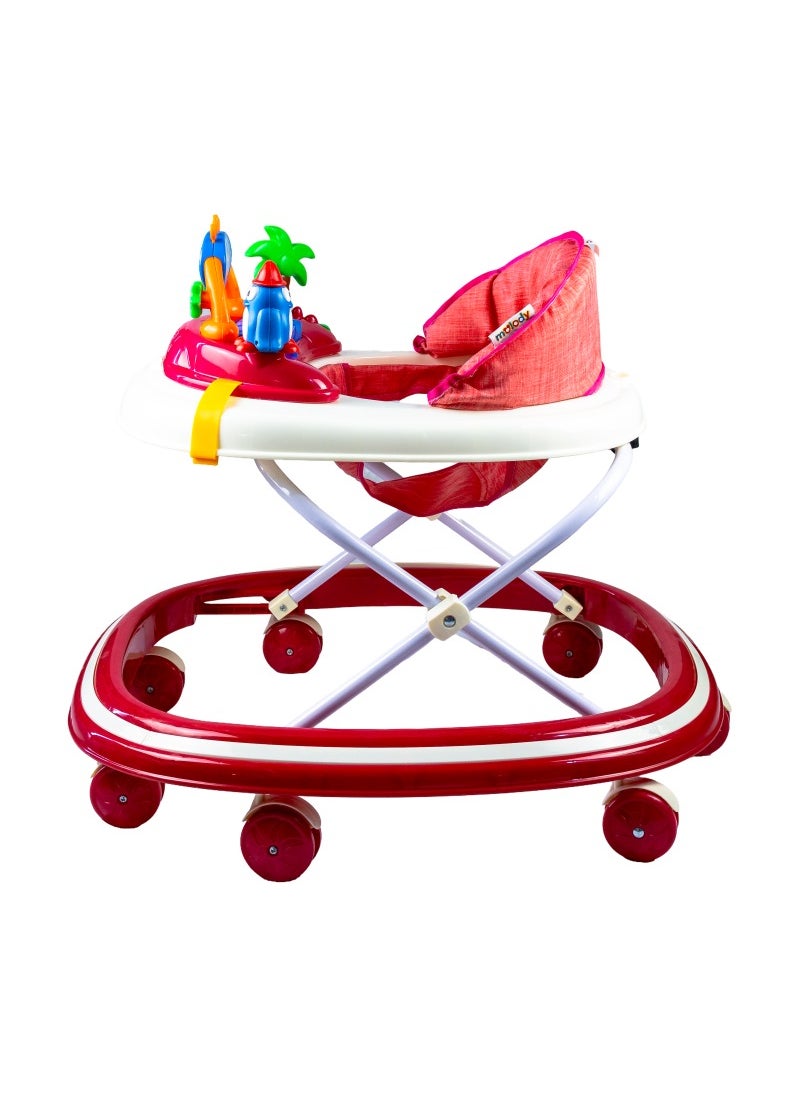 molody Adjustable Foldable Baby Walker with Activity Center – 2-in-1 Sit-to-Stand Push Walker for Toddlers and Babies (6 Months+), Lightweight with Removable Tray, Music, and Safety Brakes – Ideal for Learning to Walk-Pink  - Image 3