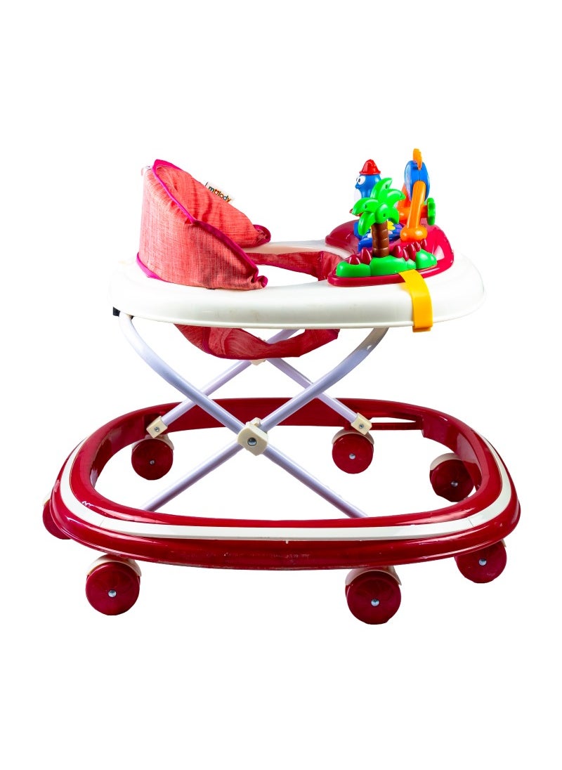 molody Adjustable Foldable Baby Walker with Activity Center – 2-in-1 Sit-to-Stand Push Walker for Toddlers and Babies (6 Months+), Lightweight with Removable Tray, Music, and Safety Brakes – Ideal for Learning to Walk-Pink  - Image 5