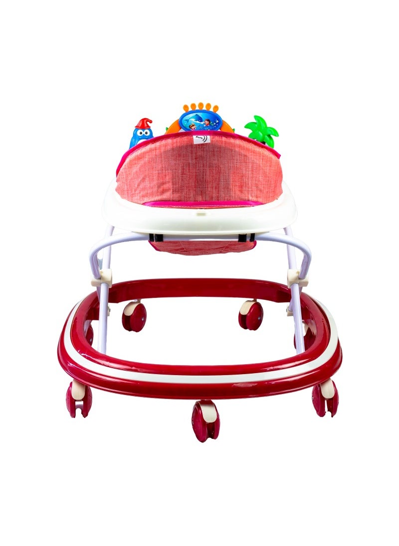 molody - Adjustable Foldable Baby Walker with Activity Center – 2-in-1 Sit-to-Stand Push Walker for Toddlers and Babies (6 Months+), Lightweight with Removable Tray, Music, and Safety Brakes – Ideal for Learning to Walk-Pink - Image 1