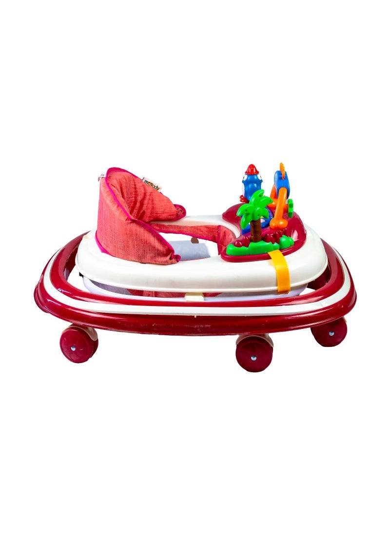 molody - Adjustable Foldable Baby Walker with Activity Center – 2-in-1 Sit-to-Stand Push Walker for Toddlers and Babies (6 Months+), Lightweight with Removable Tray, Music, and Safety Brakes – Ideal for Learning to Walk-Pink - Image 1