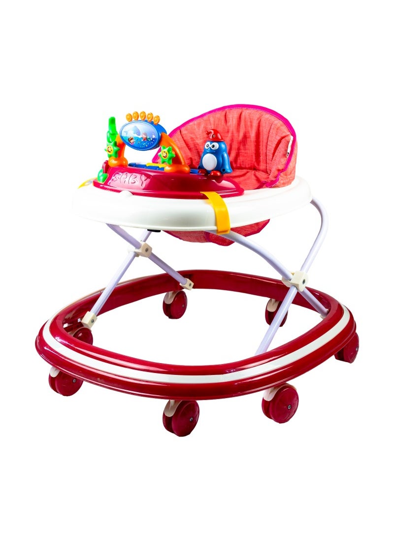molody Adjustable Foldable Baby Walker with Activity Center – 2-in-1 Sit-to-Stand Push Walker for Toddlers and Babies (6 Months+), Lightweight with Removable Tray, Music, and Safety Brakes – Ideal for Learning to Walk-Pink  - Image 1