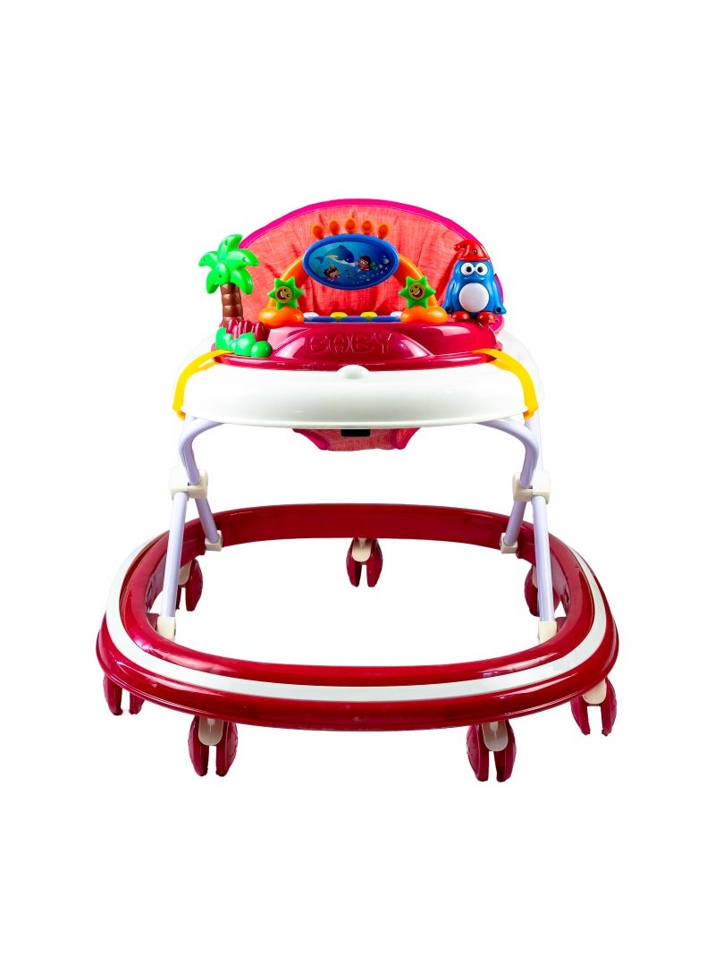 molody Adjustable Foldable Baby Walker with Activity Center – 2-in-1 Sit-to-Stand Push Walker for Toddlers and Babies (6 Months+), Lightweight with Removable Tray, Music, and Safety Brakes – Ideal for Learning to Walk-Pink  - Image 2