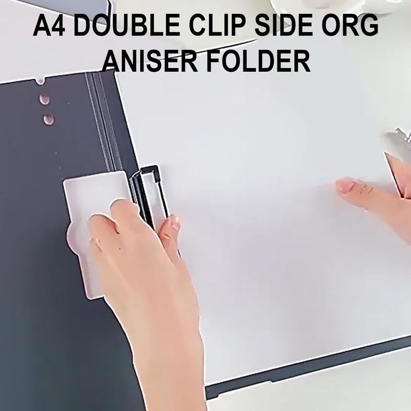 Large Capacity Documents Folder with Side Clamp Letter Size Clip File Folder for School Hospital File Binder - Image 2