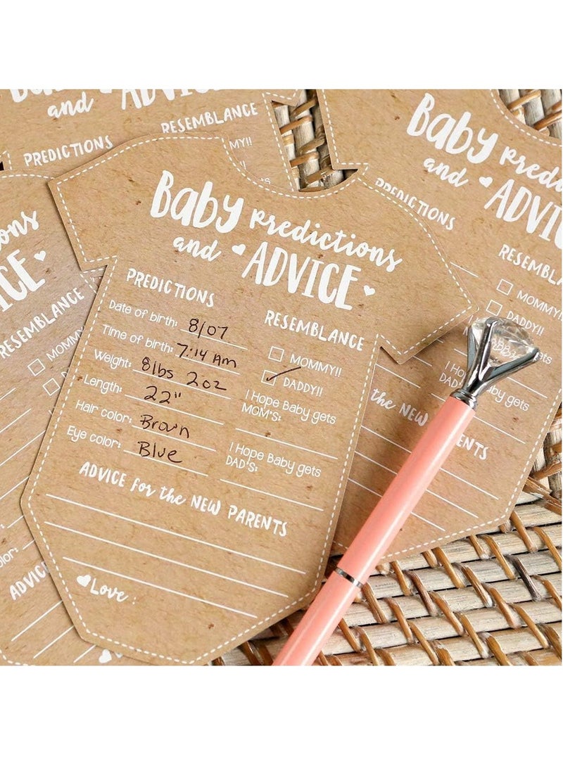 KASTWAVE Baby Prediction Cards For Baby Shower/Advice Cards/Baby Shower Decorations, Set of 50, One Size, Kraft  - Image 4