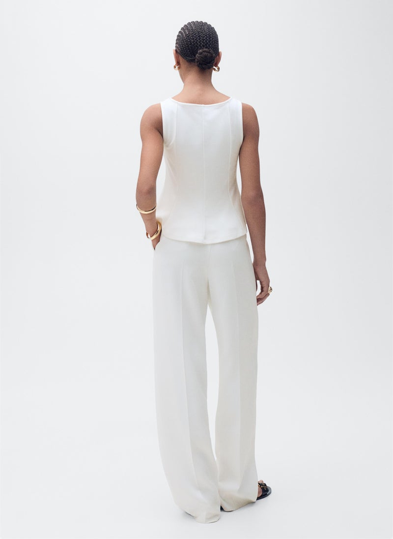 MANGO Peplum top with seam detail - Image 2