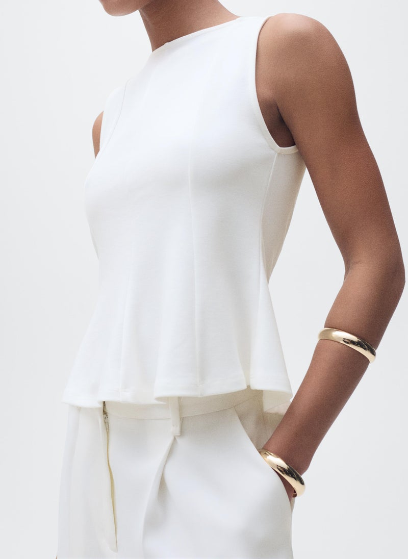 MANGO Peplum top with seam detail - Image 3