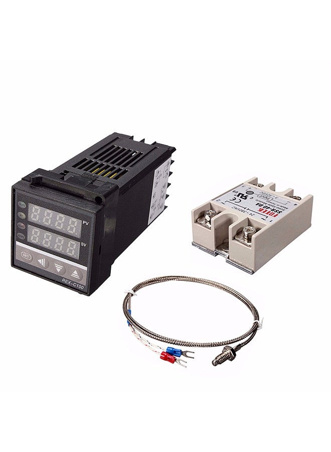 Digital LCD PID REX-C100 Temperature Controller Set + K Thermocouple + Max.40A SSR - Image 4