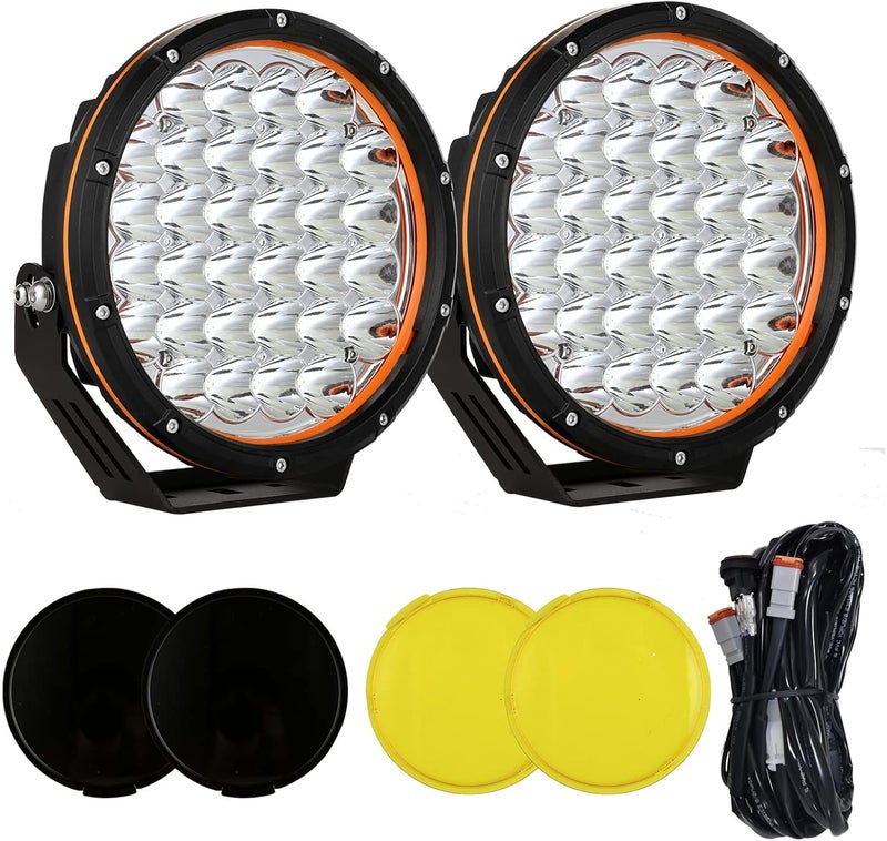 BIGLION.X مصابيح LED خارج الطرق دائرية مقاس 9 بوصة من - فائقة السطوع، مقاومة للماء IP68، 12 فولت/24 فولت لشاحنات البيك أب، SUV، UTV، 4WD - Image 1