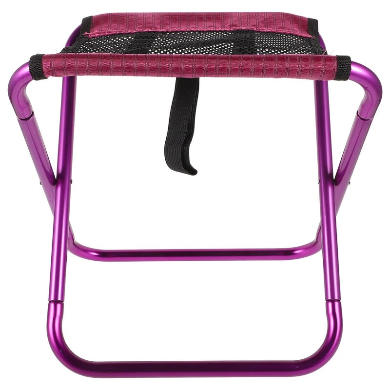 Portable Folding Camping Stool Lightweight Collapsible With Carry Bag For Outdoor Hiking Picnic Purple - Image 2