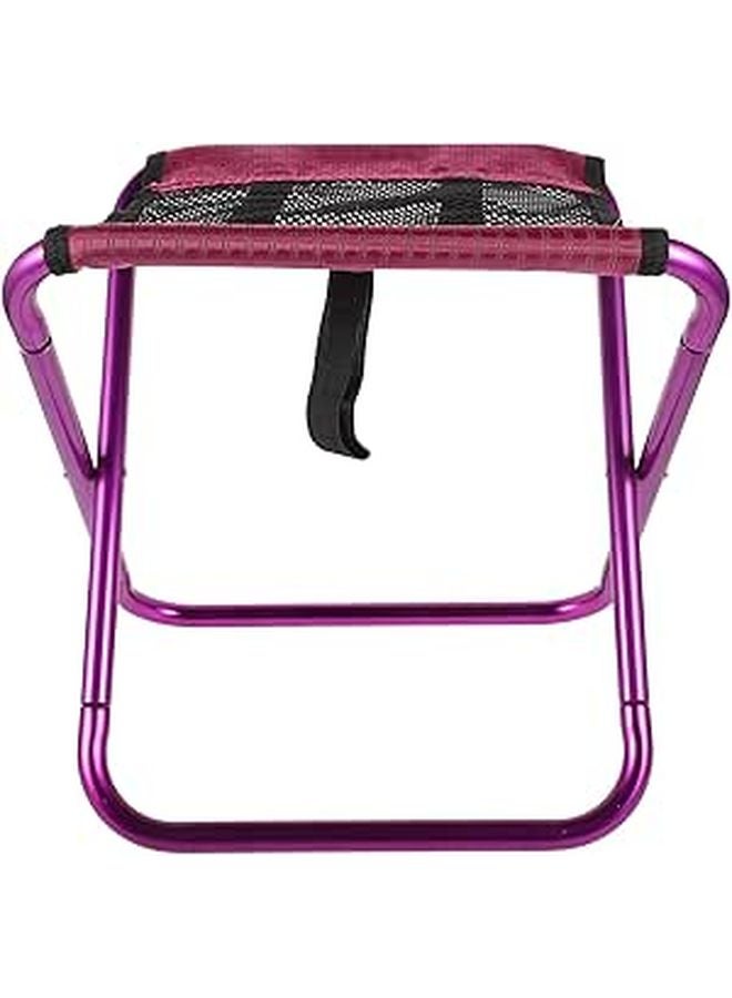 Portable Folding Camping Stool Lightweight Collapsible With Carry Bag For Outdoor Hiking Picnic Purple - Image 1