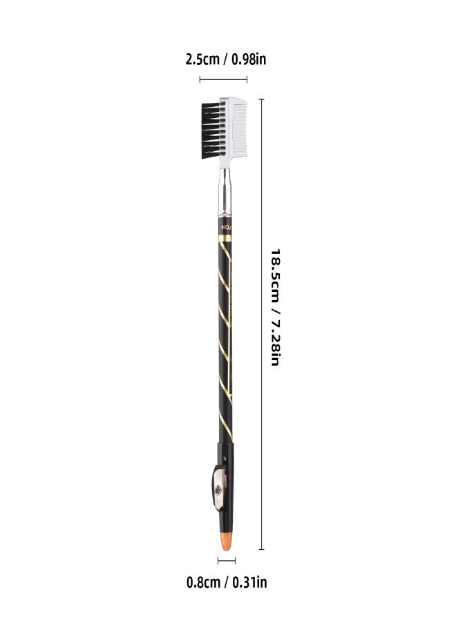 2 In 1 Double-sided Eyebrow Pencil for Drawing Eyebrow Shape Long-lasting Waterproof Sweatproof Eyebrow Color Pencil with Sharpener Makeup Tools - Image 5