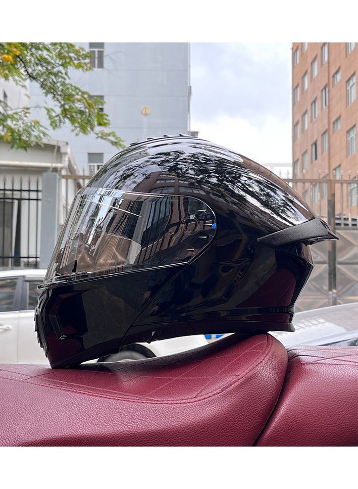ORZ New Double Mirror Helmet Semi Full Cover Four Seasons Motorcycle Helmet  - Image 1
