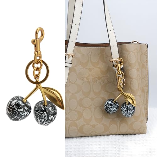 Zhoxod Cherry Keychain Bag Charms -Made of Resin Alloy Material，Fashion Enthusiasts Cherry Charm for Purse Accessories (Black and white spots) - Image 3