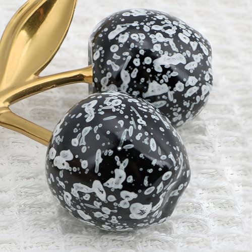 Zhoxod Cherry Keychain Bag Charms -Made of Resin Alloy Material，Fashion Enthusiasts Cherry Charm for Purse Accessories (Black and white spots) - Image 4
