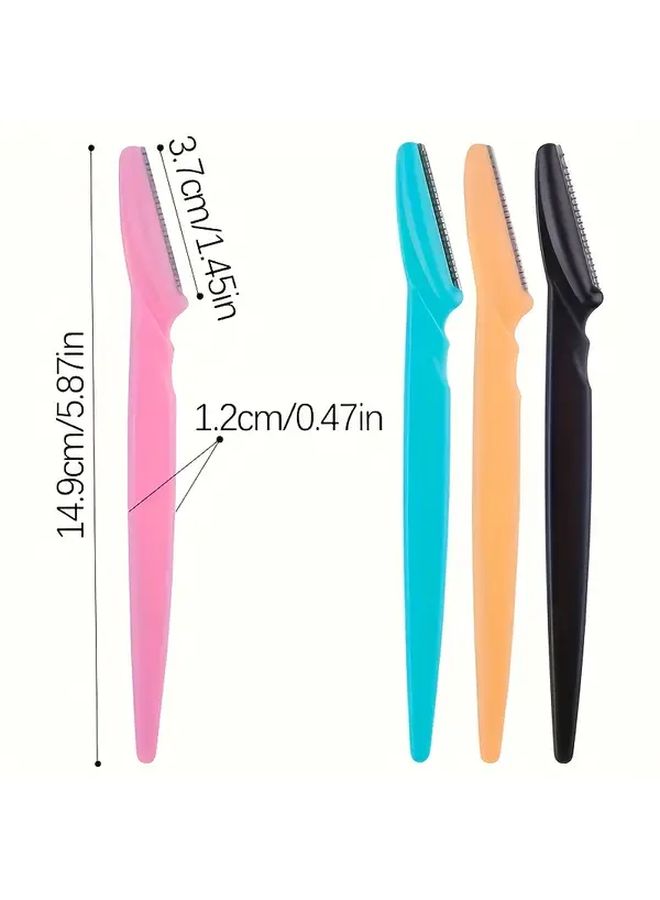 24Pcs Multifunctional Eyebrow Razor Kit With Mixed Color Blades For Facial Hair Removal - Image 4