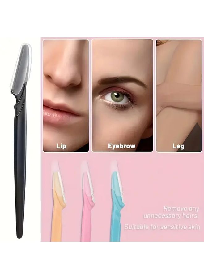 24Pcs Multifunctional Eyebrow Razor Kit With Mixed Color Blades For Facial Hair Removal - Image 3