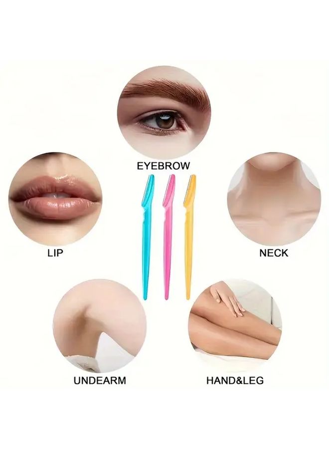 24Pcs Multifunctional Eyebrow Razor Kit With Mixed Color Blades For Facial Hair Removal - Image 5